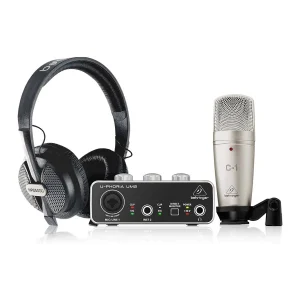 باندل التسجيل / البث الصوتي بهرينجر يوفوريا ستوديو Behringer U-Phoria Studio Recording/Podcasting Bundle