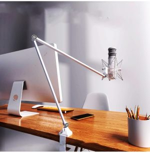 JUSPINS AM-300 White Metal Desk Mic Arm
