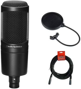 mic Audio-Technical AT2020 , pop filter and cable xlr
